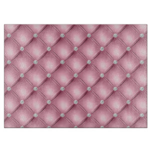 Luxus-Lichtrosa-Diamant-Tufting-Muster Schneidebrett