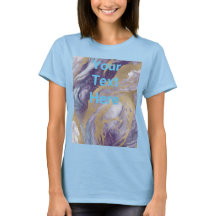 Luxus Light Blue Lila Gold Custom Text T - Shirt