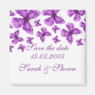 Luxus Lila Elegant Butterfly Save the Date Magnet
