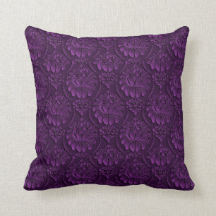 Luxus Lila Floral Kissen