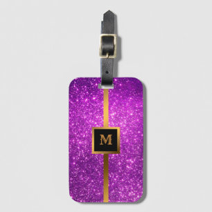 Luxus Lila Gold Glitzer Gepäckanhänger