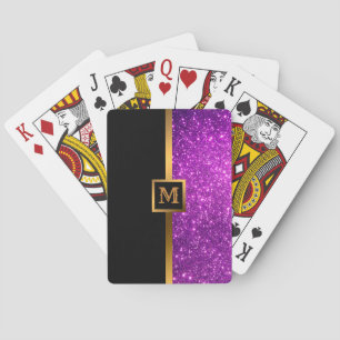 Luxus Lila Gold Glitzer Spielkarten