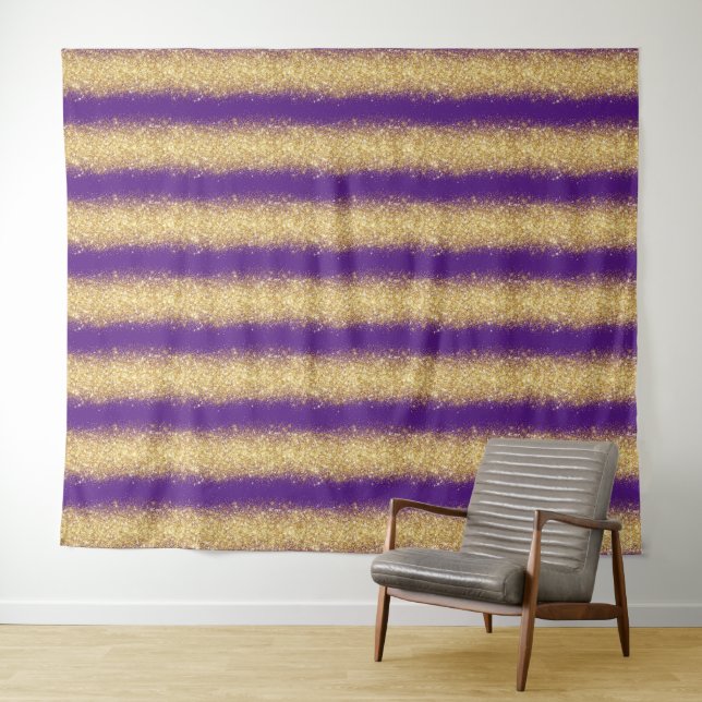 Luxus Lila Gold Glitzer Wandteppich (Beispiel (Horizontal))