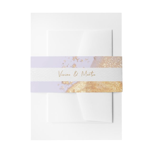 Luxus Lila & Golden Abstrakt Einladungsbanderole (Vorderseite Beispiel)