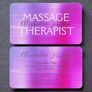 Luxus-Lila-Rosa-Metall-Massage-Therapie Visitenkarte