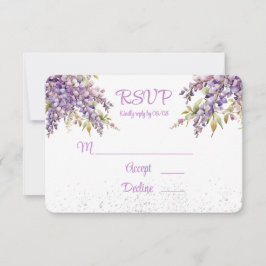 Luxus Lila und Lavender Wisteria Wedding RSVP Karte
