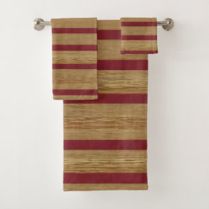Luxus Linen Moderne Burgundy Gold Collection Badhandtuch Set