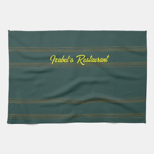 Luxus Linen Popular Green Gold Texture Collection Geschirrtuch (Horizontal)