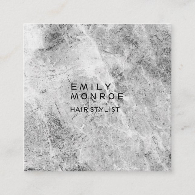 Luxus-Linen Schlicht Grau Wall Moderne Minimalisti Quadratische Visitenkarte (Vorderseite)