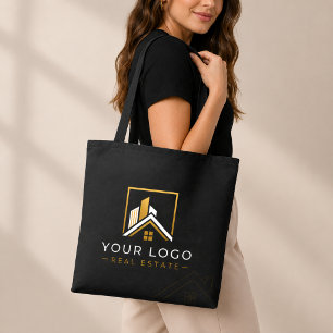 Luxus-Logo für Immobilien in Schwarz und Gold