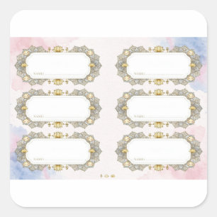 Luxus-Lotus-Ankh-Mandala-Aufkleber - Golden Lotus Quadratischer Aufkleber