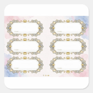 Luxus-Lotus-Ankh-Mandala-Aufkleber - Golden Lotus  Quadratischer Aufkleber