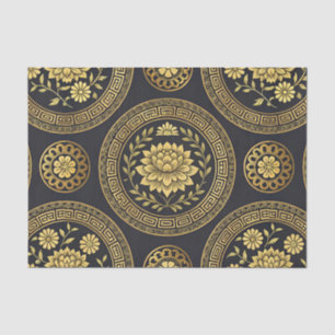 Luxus-Lotus-Mandala-Gold-Emblem Seidenpapier