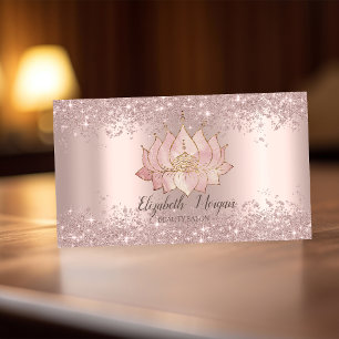 Luxus Lotusblüten Rosen Gold Glitterstaub Visitenkarte