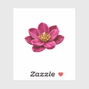Luxus Magenta Samt Magnolie Blüte Gold Staubblatt Aufkleber
