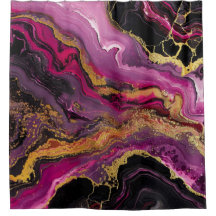 Luxus Magenta Schwarz Achat Gold Glitter Marmor