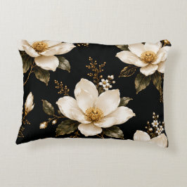 Luxus-Magnolie-Blumen-Nahtloses Muster Kunstwerk Dekokissen