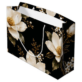 Luxus-Magnolien-Blumen-Nahtloses Muster Kunstwerk Große Geschenktüte
