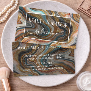 Luxus-Make-up-Artist und Hairstylist aus Marmor Visitenkarte