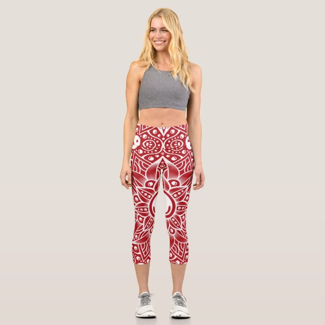 Luxus Mandala 15 Capri Leggings (Vorderseite)
