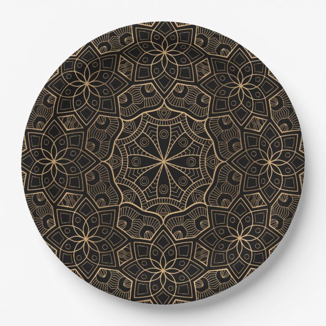 Luxus Mandala 3 Pappteller (Vorderseite)