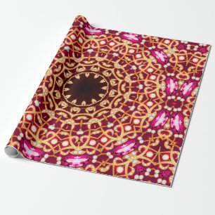 Luxus-Mandala-Brosche Schmuck nahtloses Muster Geschenkpapier