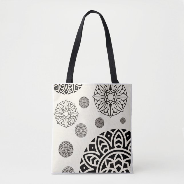 Luxus-Mandala-Kunst-Schulter-Tote-Tasche  (Vorderseite)