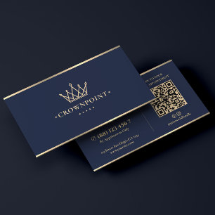 Luxus-Marketing-Branding-Krone Dunkelblau Visitenkarte
