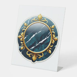 Luxus-Marmor & Gold-Hochzeitseinladung Sockelschild