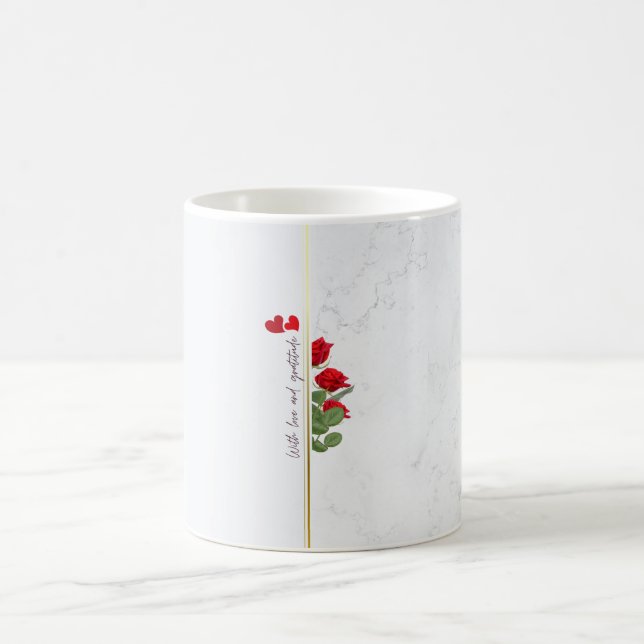 Luxus Marmor Gold Tasse – Romantisches Dankeschön  (Mittel)