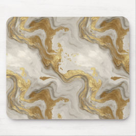 Luxus Marmor Gold Weiß Harmonie Abstrakte Muster Mousepad