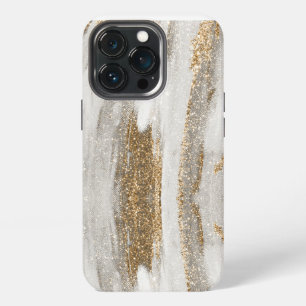Luxus-Marmor-Goldstriche weiß und grau iPhone 13 Pro Hülle