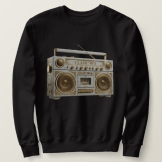 Luxus-Marmor- und Gold-Vintage-90er-Boombox-Radio Sweatshirt