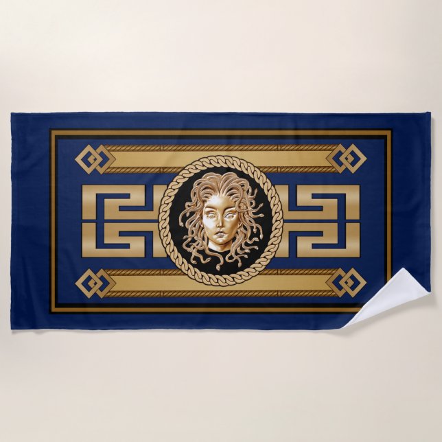 Luxus Medusa Gold Handtuch (Vorderseite)