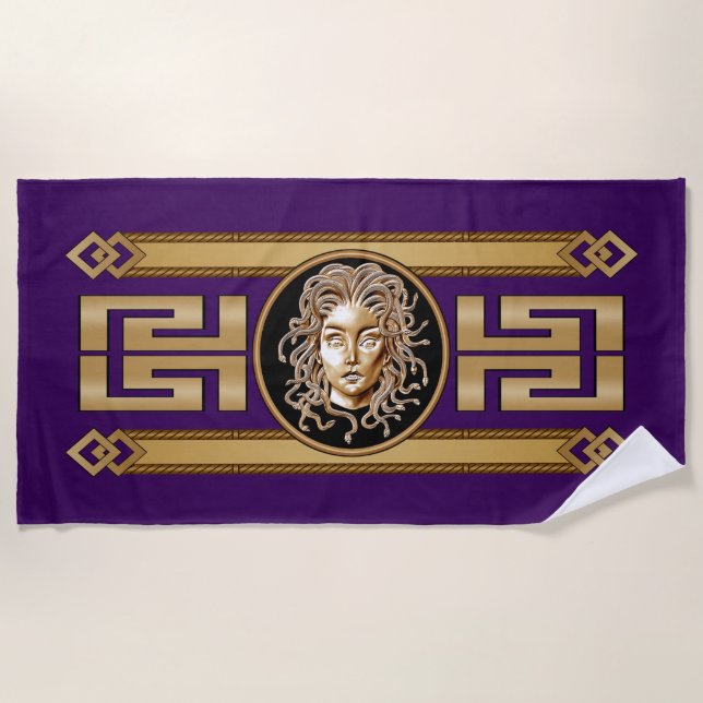 Luxus Medusa Gold Handtuch (Vorderseite)