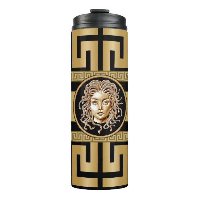 Luxus Medusa Gold Thermosbecher (Vorderseite)