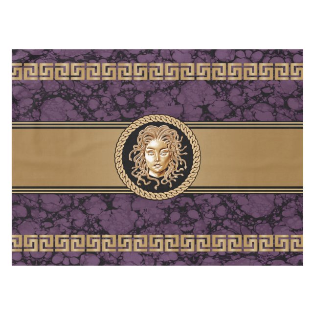 Luxus Medusa Marble & Gold Tableclout Tischdecke (Vorderseite (Horizontal))
