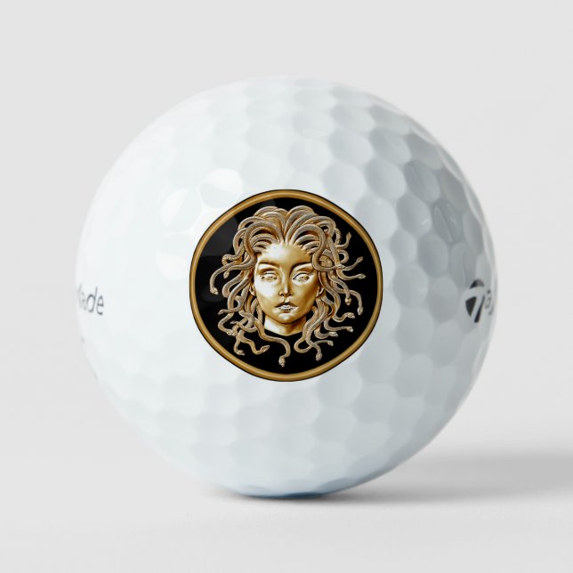 Luxus Medusa Medallion Gold Golfball (Vorderseite)