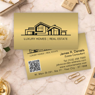 Luxus-Messing-Gold-Immobilien-Chic-Profesionell Visitenkarte