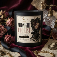 Luxus-Midnight-Florist-Kerzenlabel | Elegant