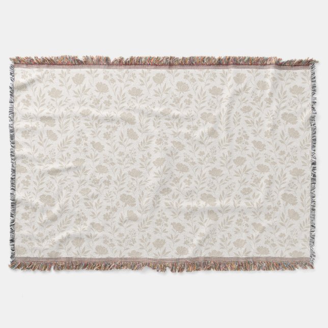 Luxus Minimal Botanisches Muster Decke (Vorderseite)