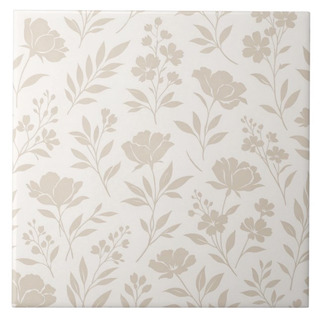 Luxus Minimal Botanisches Muster Fliese (Vorderseite)