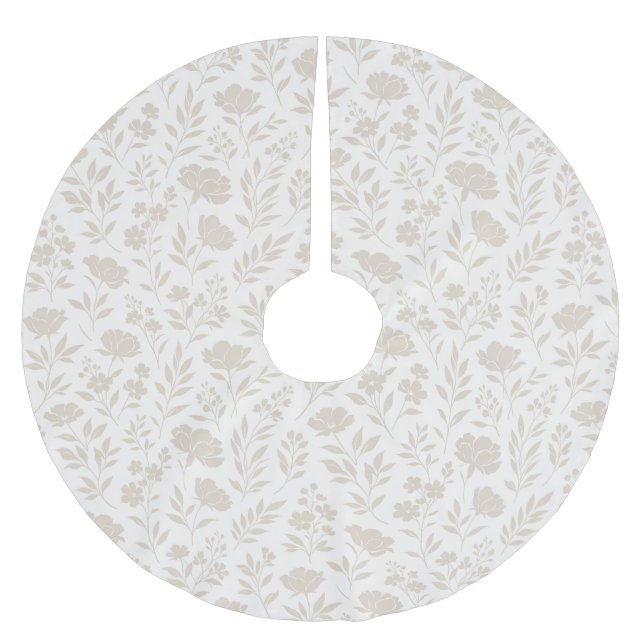 Luxus Minimal Botanisches Muster Polyester Weihnachtsbaumdecke (Vorderseite)