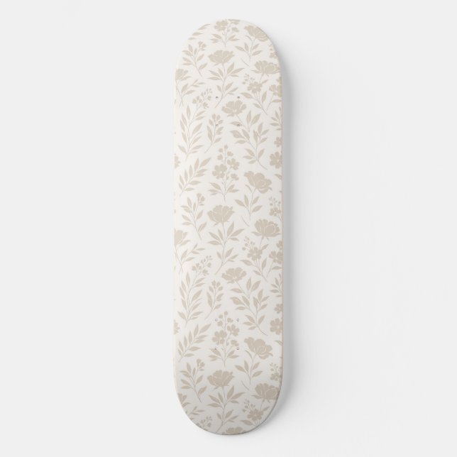 Luxus Minimal Botanisches Muster Skateboard (Vorderseite)