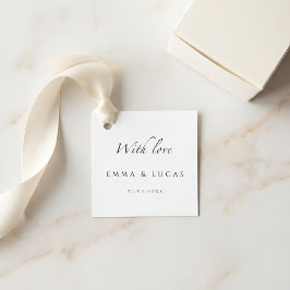 Luxus Minimal | Elegante moderne Hochzeitsgeschenk Geschenkanhänger