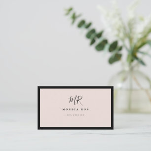 Luxus Minimal Monogram Rosa Chic Stylisch Bu Visitenkarte