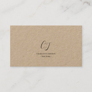 Luxus-Minimal-Monogramm Schwarz Elfenbein Chic Sti Visitenkarte