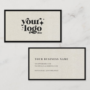 Luxus Minimal Natural Linen Business Logo Visitenkarte