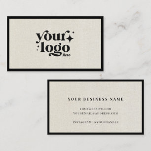 Luxus Minimal Natural Linen Business Logo Visitenkarte