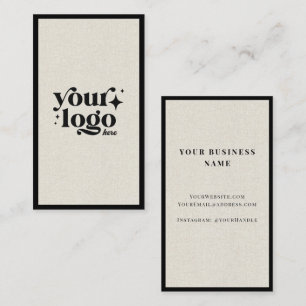 Luxus Minimal Natural Linen Business Logo Visitenkarte